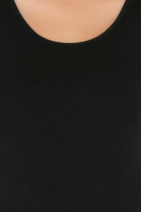 Broad Strapped Body Hugging Cotton Tank Top (Pack of 2) - Black-White thumbnail 8