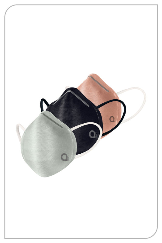 Ultra-light Contoured Fit Mask (Pack of 3) - Blk-A Grey-C Rose