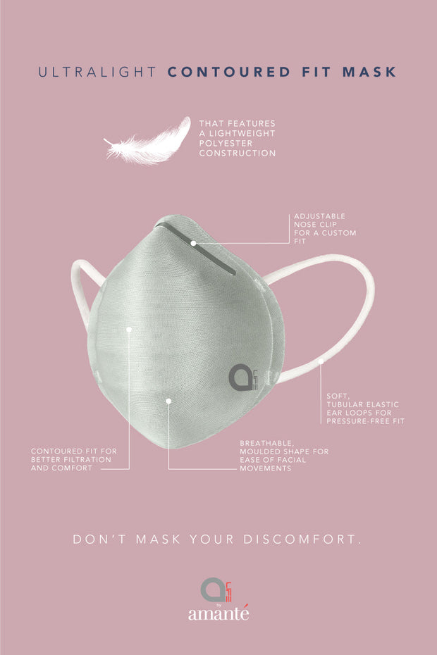 Ultra-light Contoured Fit Mask (Pack of 3) - Blk-A Grey-C Rose