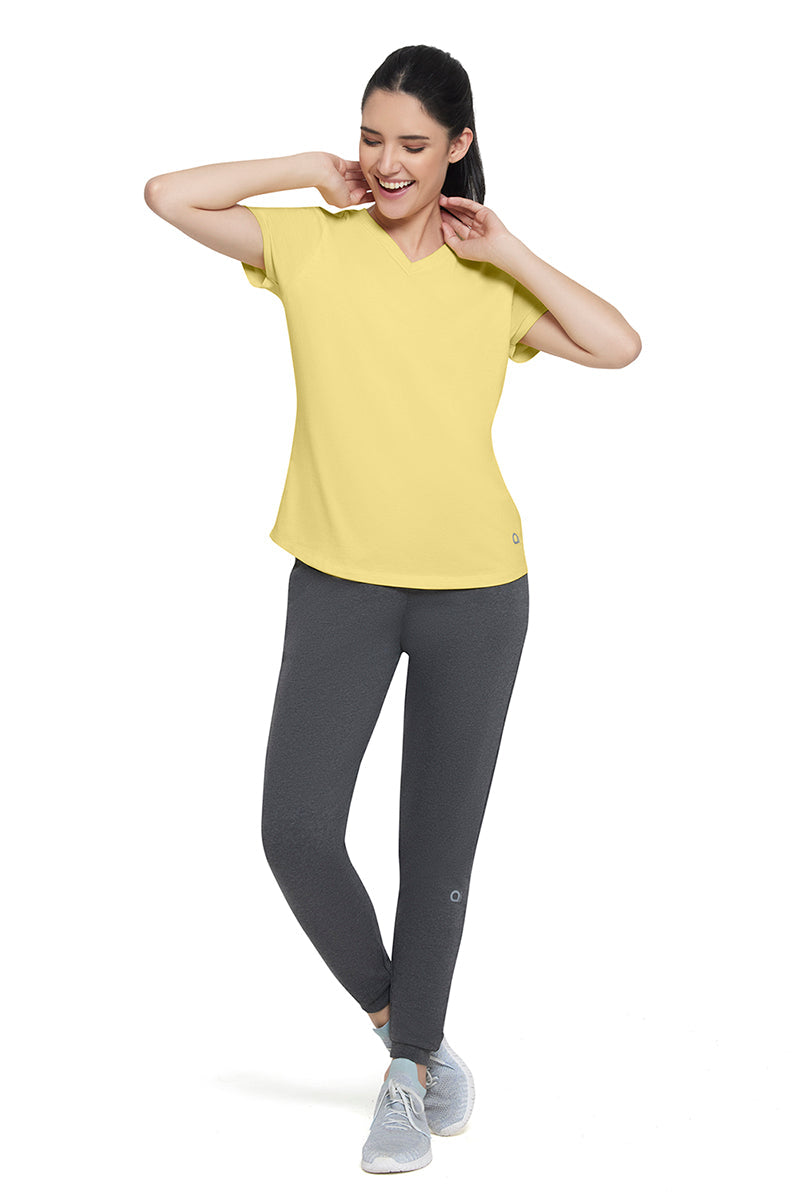 Essential V-neck Tee - Sunshine Marl