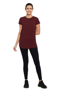 Essential Long Length Tee - Pomegranate Marl thumbnail 4