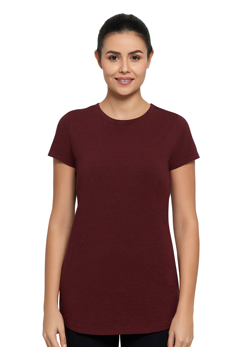 Essential Long Length Tee - Pomegranate Marl