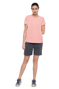 Essential Crew Neck Tee - Peach Blossom Marl thumbnail 4