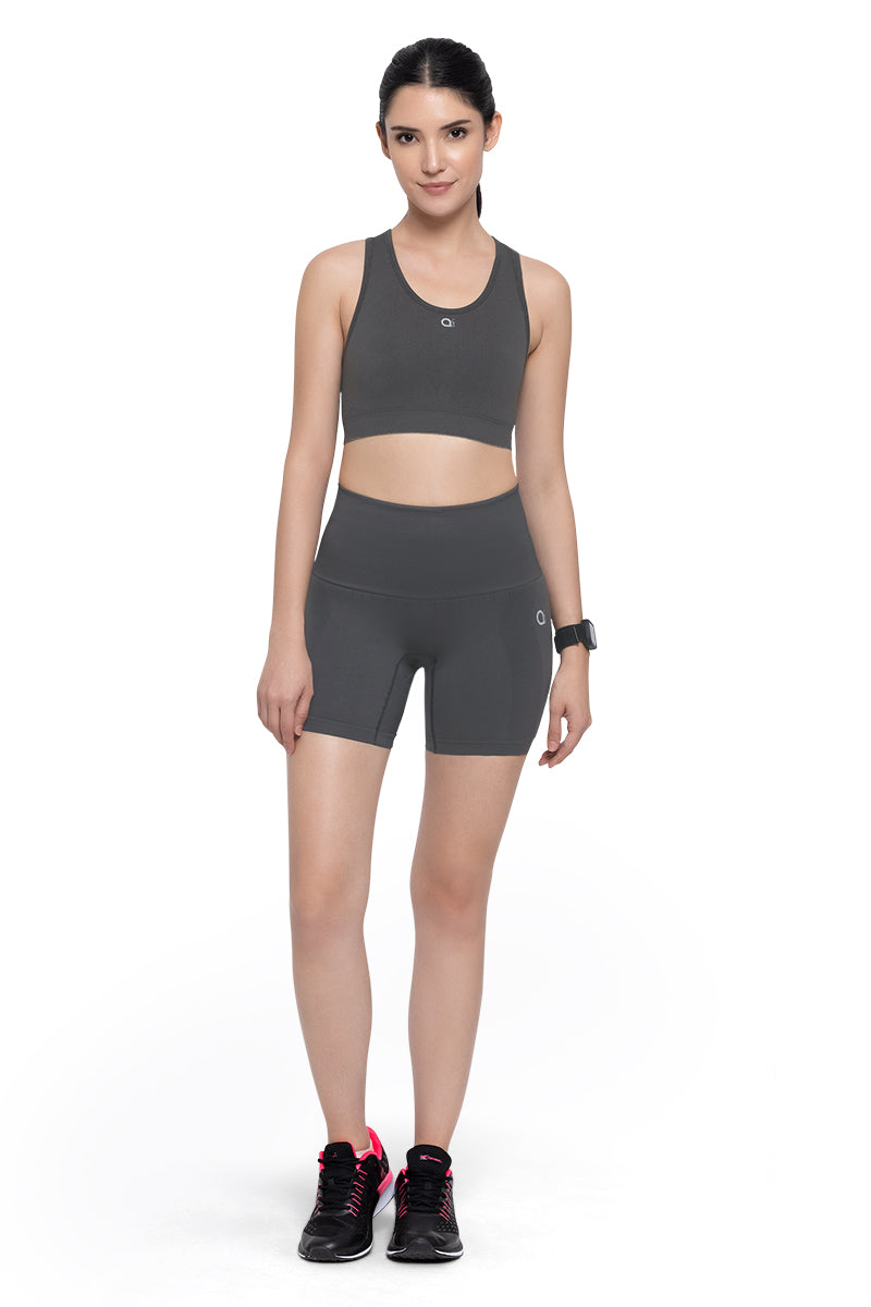 Reversible Low Impact Sports Bra - Gray Pinstripe