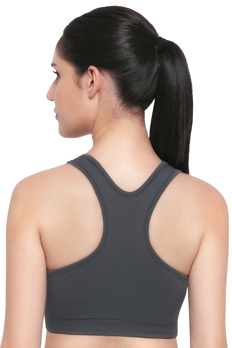 Reversible Low Impact Sports Bra - Gray Pinstripe