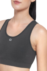 Reversible Low Impact Sports Bra - Gray Pinstripe thumbnail 4