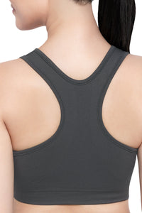 Reversible Low Impact Sports Bra - Gray Pinstripe thumbnail 5