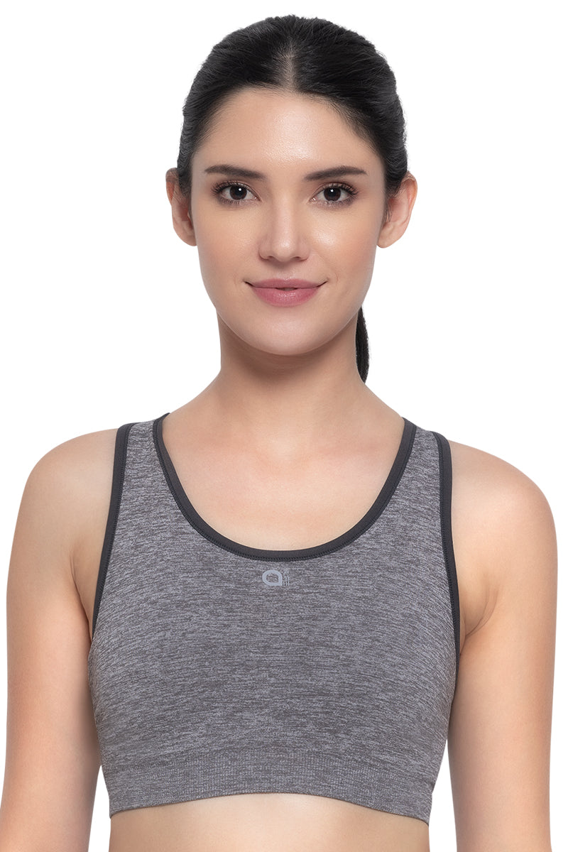 Reversible Low Impact Sports Bra - Gray Pinstripe