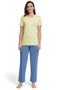 Scoop Neck Sleep Tee - Ditsy Floral Pr Yellow thumbnail 4