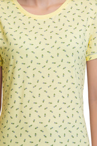 Scoop Neck Sleep Tee - Ditsy Floral Pr Yellow thumbnail 5