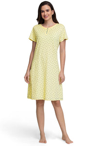 Knee-Length Sleep Dress - Ditsy Floral Pr Yellow thumbnail 1