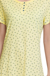 Knee-Length Sleep Dress - Ditsy Floral Pr Yellow thumbnail 4