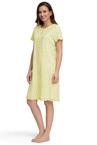 Knee-Length Sleep Dress - Ditsy Floral Pr Yellow thumbnail 3