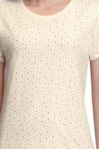 Scoop Neck Sleep Tee - Ditsy Heart Pr thumbnail 5