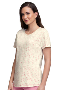 Scoop Neck Sleep Tee - Ditsy Heart Pr thumbnail 3
