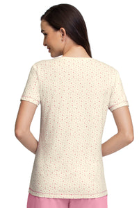 Scoop Neck Sleep Tee - Ditsy Heart Pr thumbnail 2