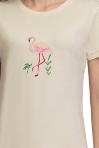 Scoop Neck Sleep Tee - Whitesmoke thumbnail 5