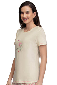 Scoop Neck Sleep Tee - Whitesmoke thumbnail 3