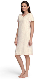 Knee-Length Sleep Dress - Ditsy Heart Pr thumbnail 3