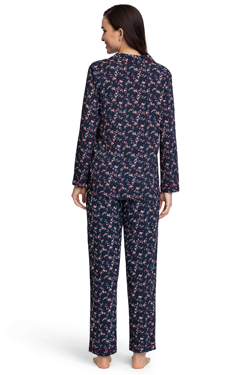 Sleep Set - Floral Pr Navy