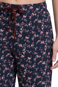 Capri Length Pyjama Bottom - Floral Pr Navy thumbnail 5