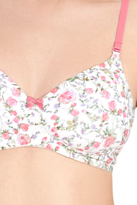 Smooth Charm Padded Non-Wired Printed T-Shirt Bra - Floral Whimsy Pr thumbnail 5