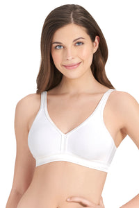 True Comfort V-Neck Non-Padded Non-Wired Bra - White - color option