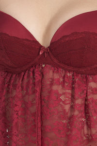 Eternal Bliss Beautiful Dreamer Padded Wired Babydoll - Henna thumbnail 5
