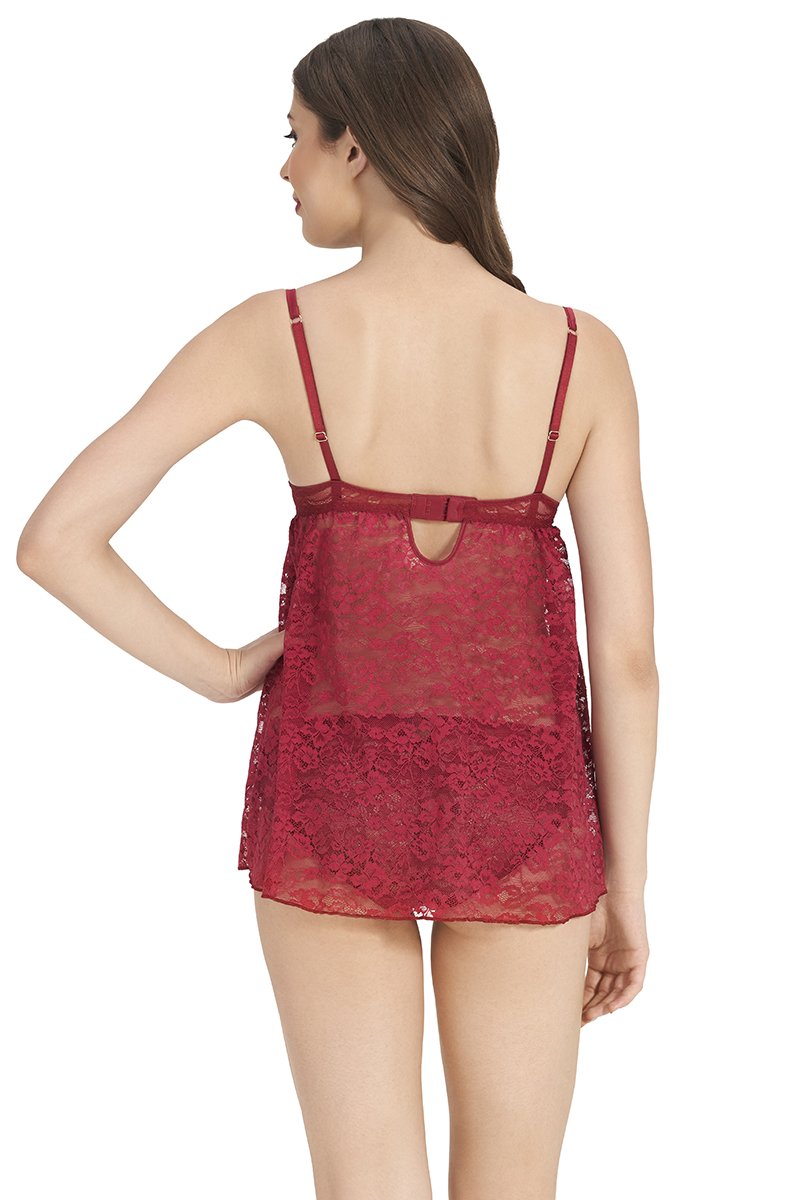 Eternal Bliss Beautiful Dreamer Padded Wired Babydoll - Henna - Image 4 of 5