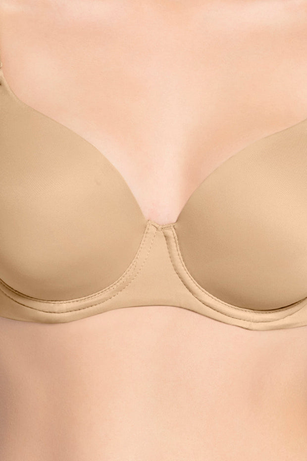 Smooth Moves Padded Wired T-Shirt Bra - Sandalwood