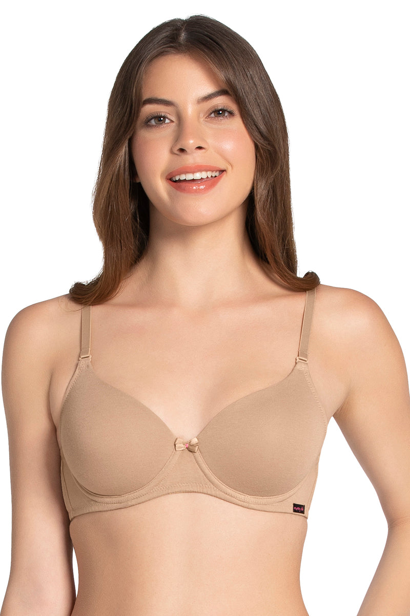 every de Carefree Padded Wired Confidence T-Shirt Bra - Sandalwood