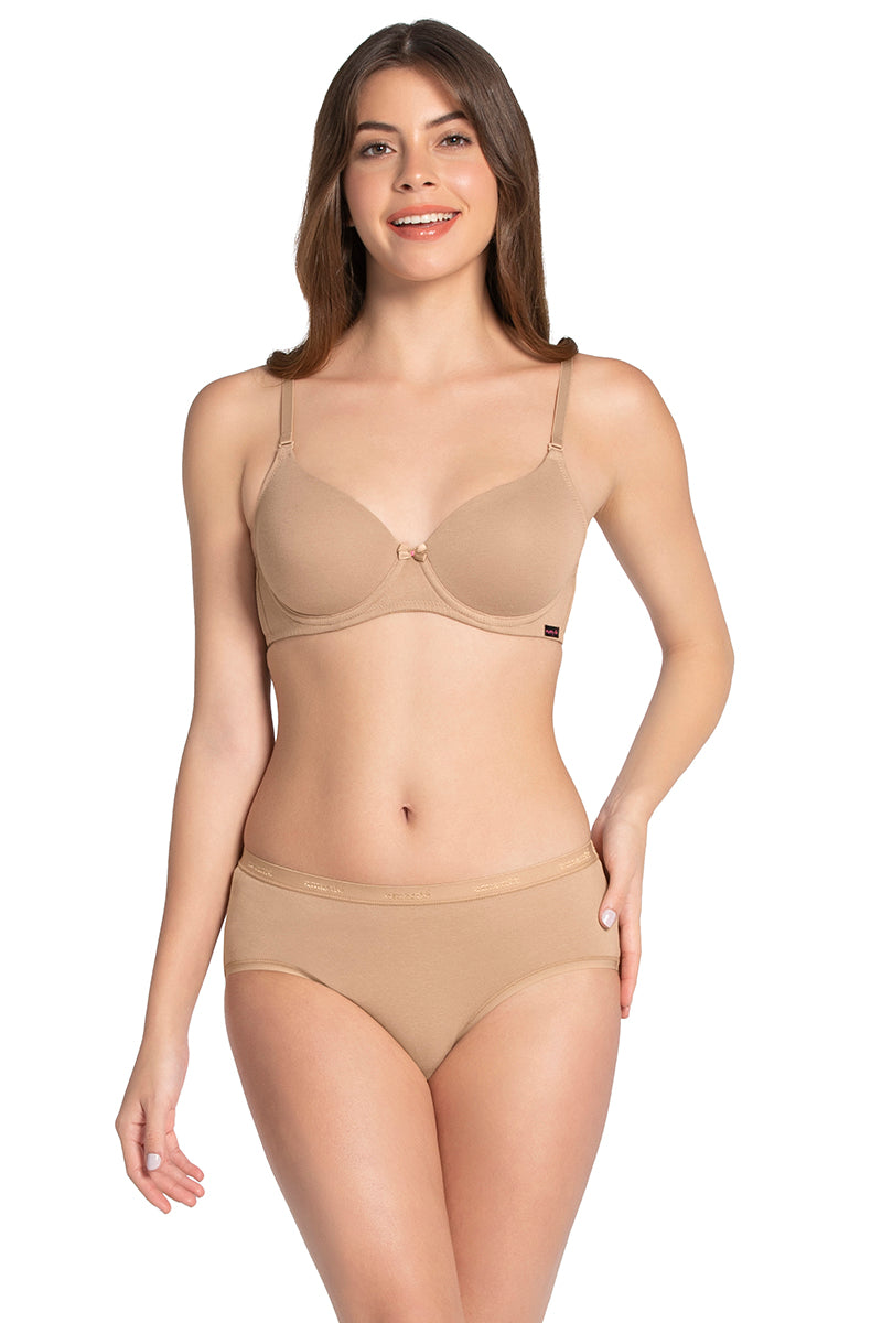 every de Carefree Padded Wired Confidence T-Shirt Bra - Sandalwood