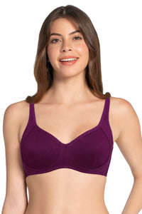 Cool Contour Non-padded Non-wired Support Bra - Plum Caspia - color option