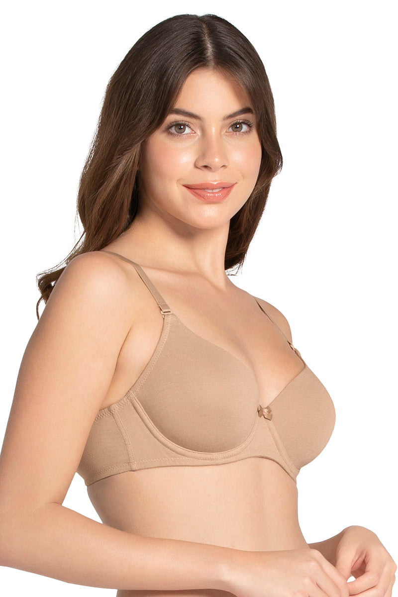 every de Carefree Padded Wired Confidence T-Shirt Bra - Sandalwood - Image 3 of 5