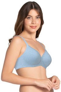 Cotton Casual Padded Non-wired T-shirt Bra - Soft Chambray Marl thumbnail 3