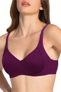 Cool Contour Non-padded Non-wired Support Bra - Plum Caspia thumbnail 4