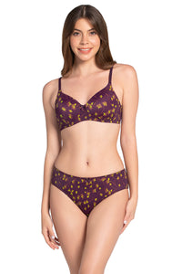 Smooth Charm Padded Non-Wired T-shirt Bra - Linear Floral Print thumbnail 5