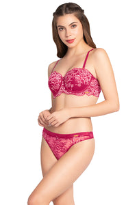 Eternal Bliss Padded Wired Lace Bra - Granita thumbnail 5