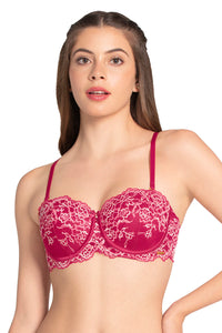 Eternal Bliss Padded Wired Lace Bra - Granita - color option