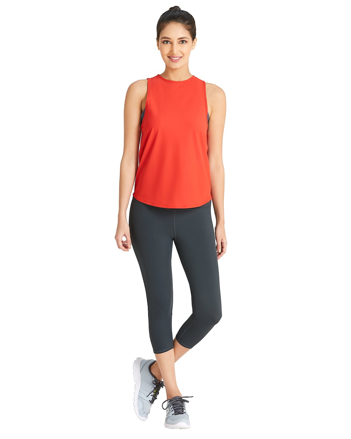 Smooth and Seamless Fitness Tank Top - Molten Lava
