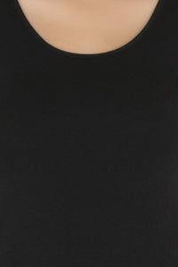 Broad Strapped Body Hugging Tank Top - Black thumbnail 4