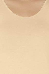 Broad Strapped Body Hugging Tank Top - Nude thumbnail 4