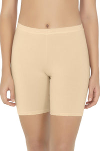 Smooth Mid-thigh Cotton Shortie Liner - Nude - color option