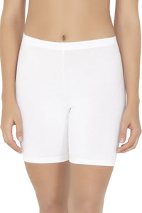 Smooth Mid-thigh Cotton Shortie Liner - White - color option