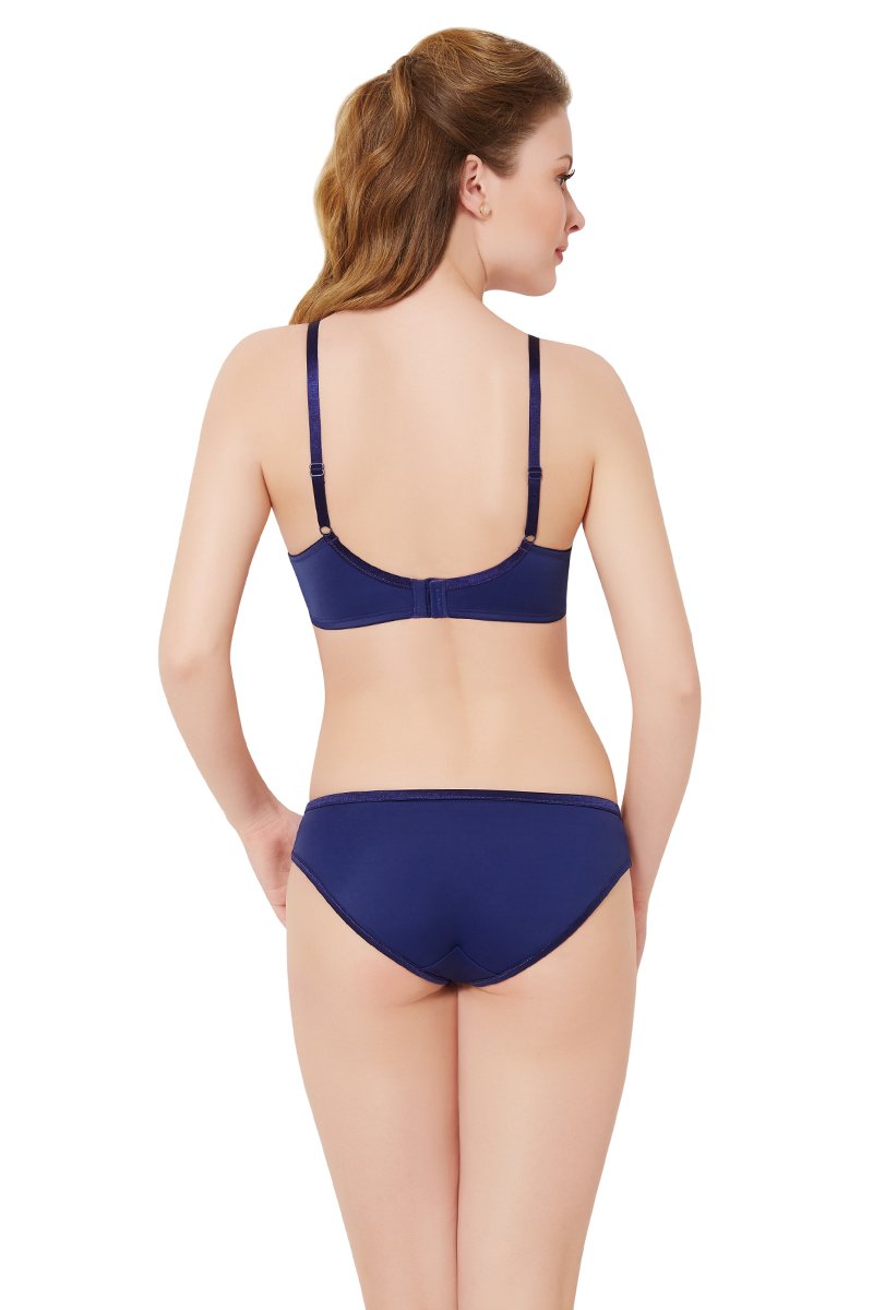 Lacy Edge Padded Wired Bra - Ink