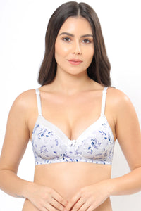Satin Edge Padded Non-wired T-shirt Bra - Lilac Hint Pr - color option