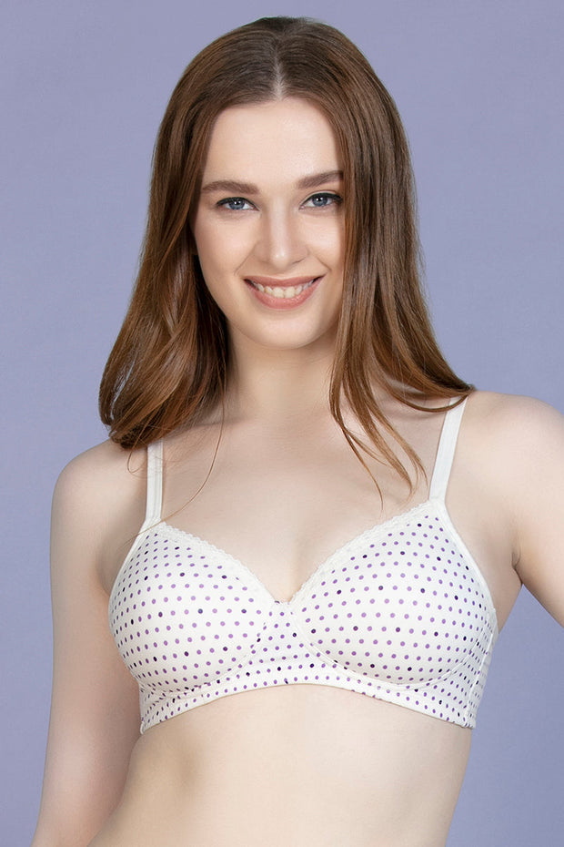 Cotton Casuals Padded Wirefree T-Shirt Bra - Pristine Pr Color