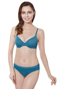 Cotton Casuals Padded Wired T-Shirt Bra - Moroccan Blue thumbnail 4