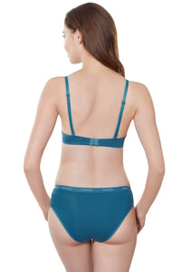 Cotton Casuals Padded Wired T-Shirt Bra - Moroccan Blue thumbnail 5