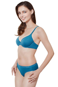 Cotton Casuals Padded Wired T-Shirt Bra - Moroccan Blue thumbnail 6